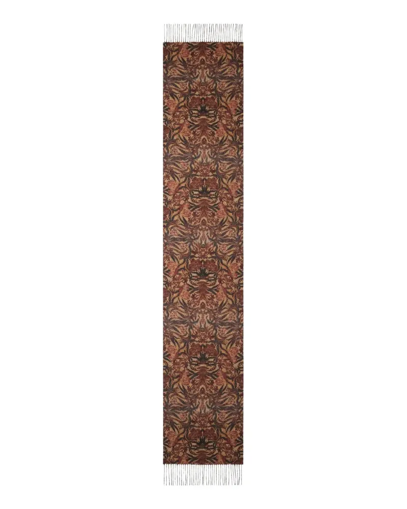 Pierre-Louis Mascia geometric-pattern fringed-edges scarf - Braun Braun
