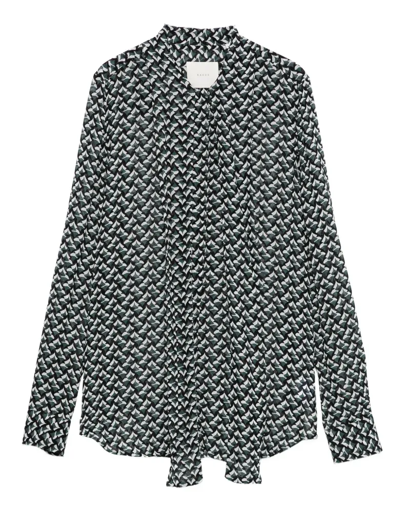 XACUS Bluse mit geometrischem Print - Grün Grün