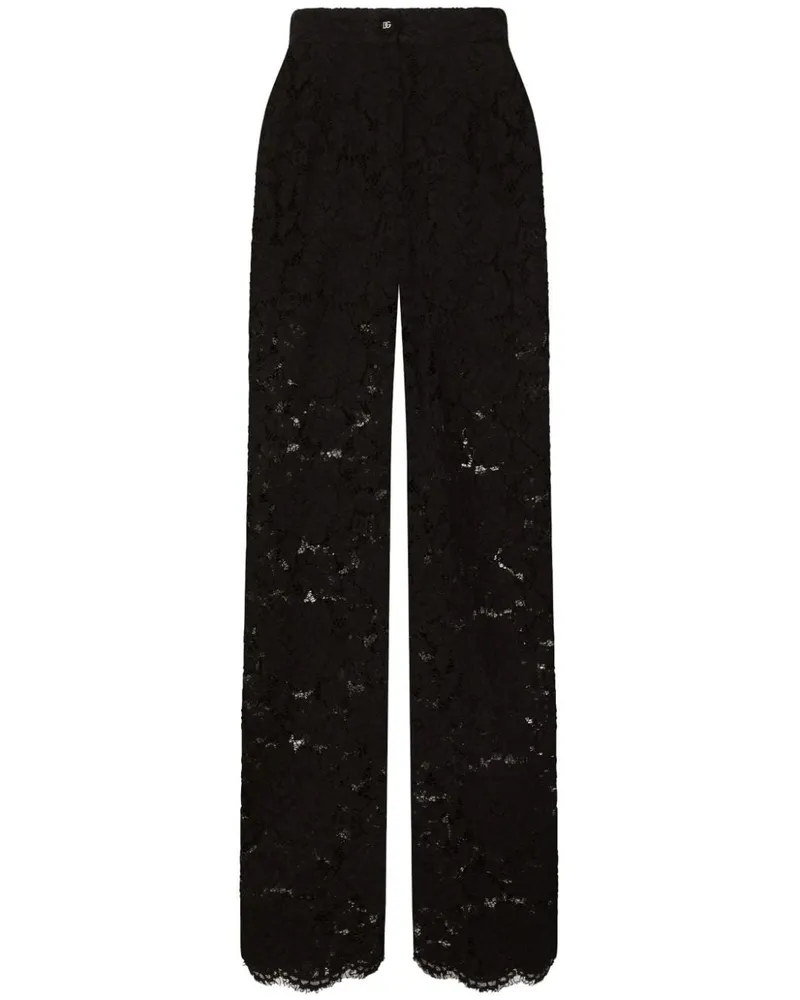 Dolce & Gabbana Hose mit Blumenspitze - Schwarz Schwarz