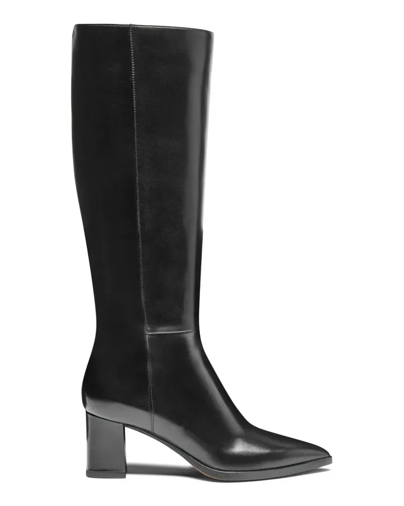 Santoni Spitze Stiefel mit Blockabsatz - Schwarz Schwarz