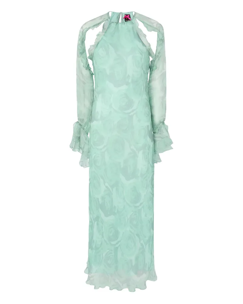 Pinko Geblümtes Kleid mit Rüschen - Grün Grün