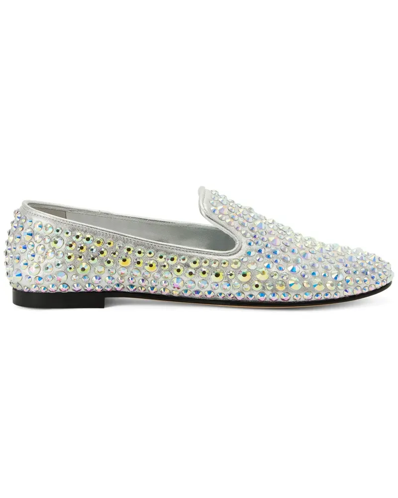 Giuseppe Zanotti Evangeline Loafer mit Strass - Silber Silber