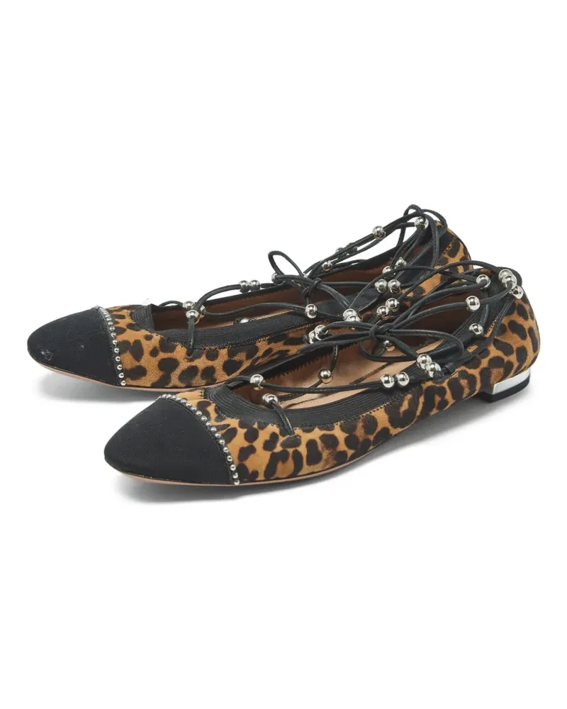 Aquazzura Ballerinas mit Leoparden-Print - Nude Nude