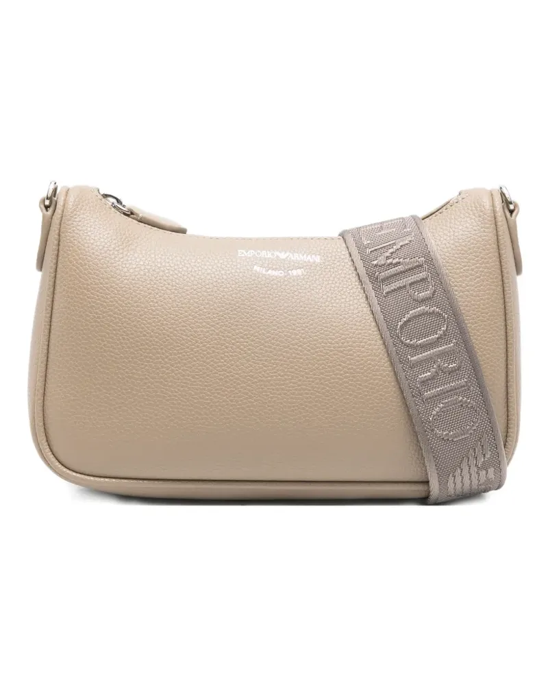 Emporio Armani logo-strap crossbody bag - Nude Nude