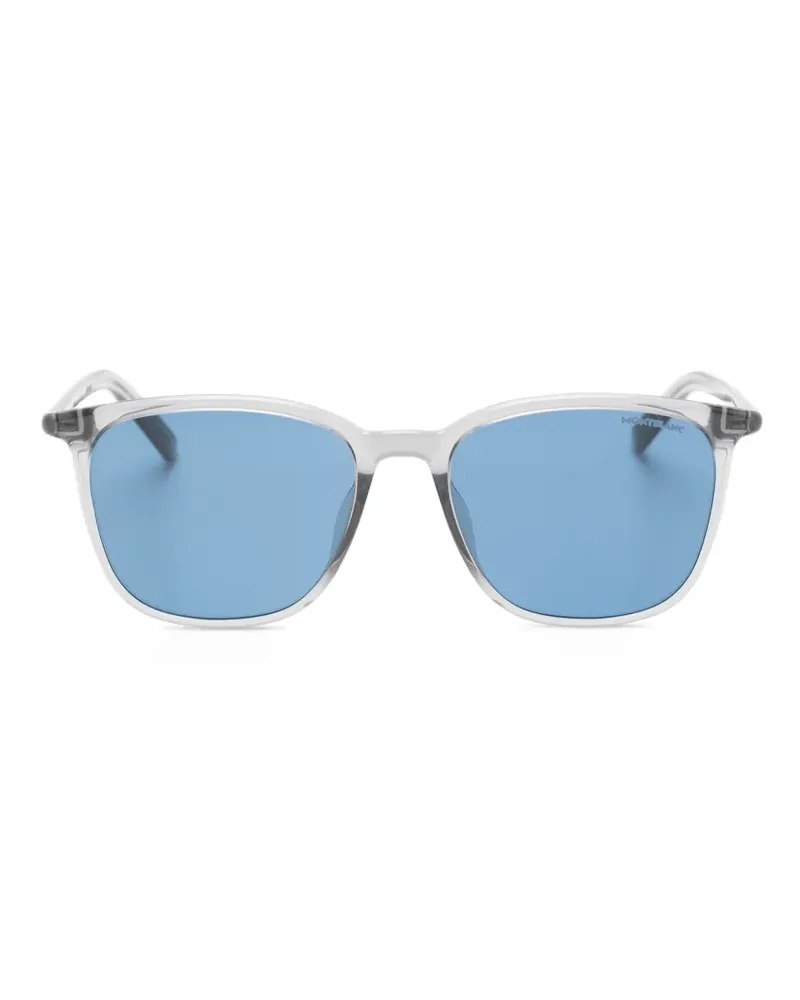 Montblanc Sonnenbrille mit eckigem Gestell - Grau Grau