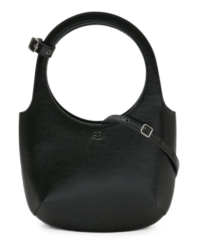 Courrèges Holy grained leather tote bag - Schwarz Schwarz