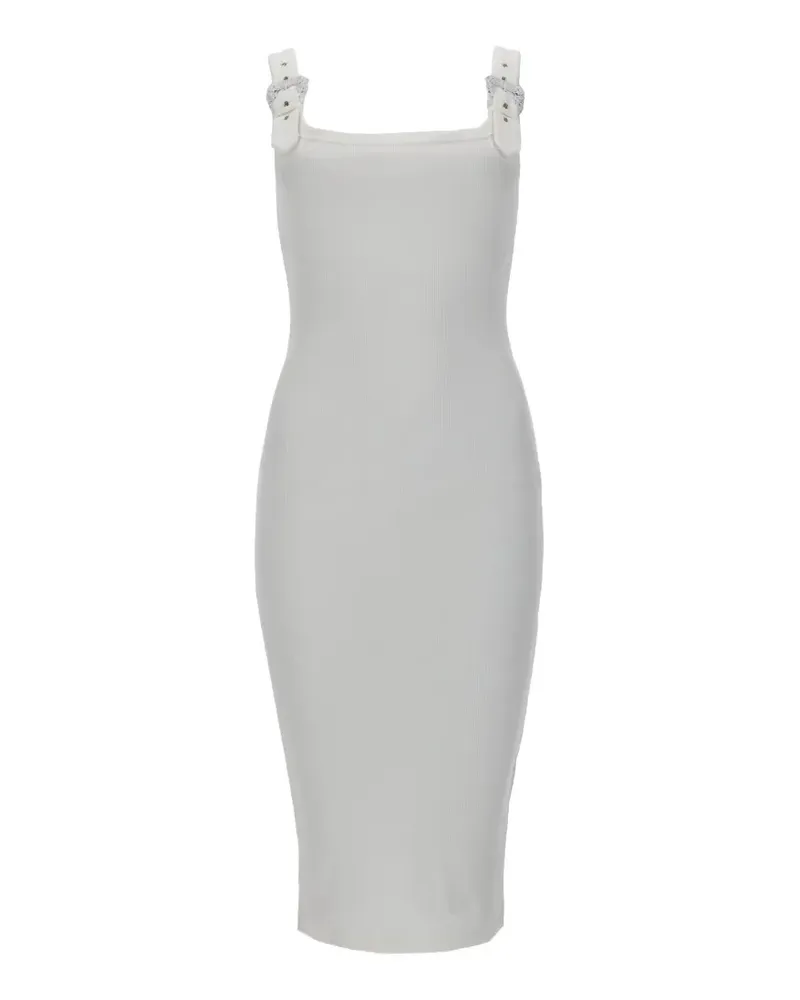 Versace Jeans Midikleid mit Schnallenriemen - Weiß Weiß