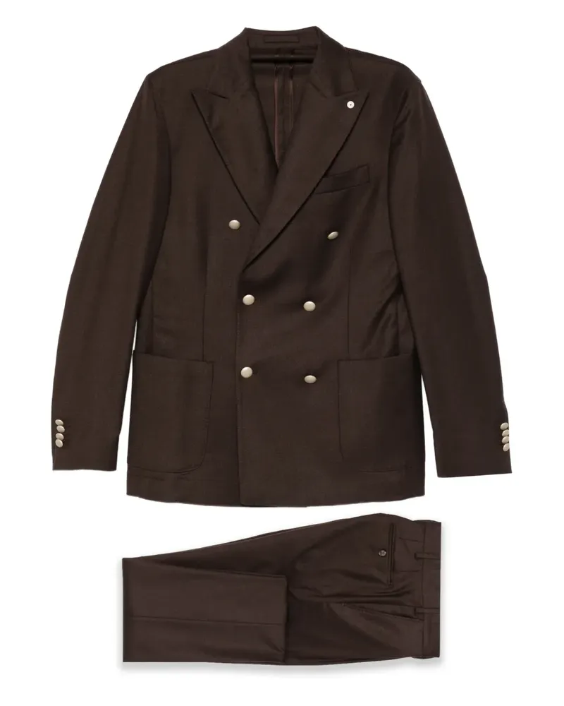 Luigi Bianchi Mantova Doppelreihiger Anzug - Braun Braun
