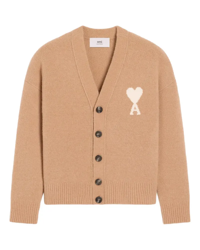 AMI Paris Ami de Coeur Cardigan - Braun Braun