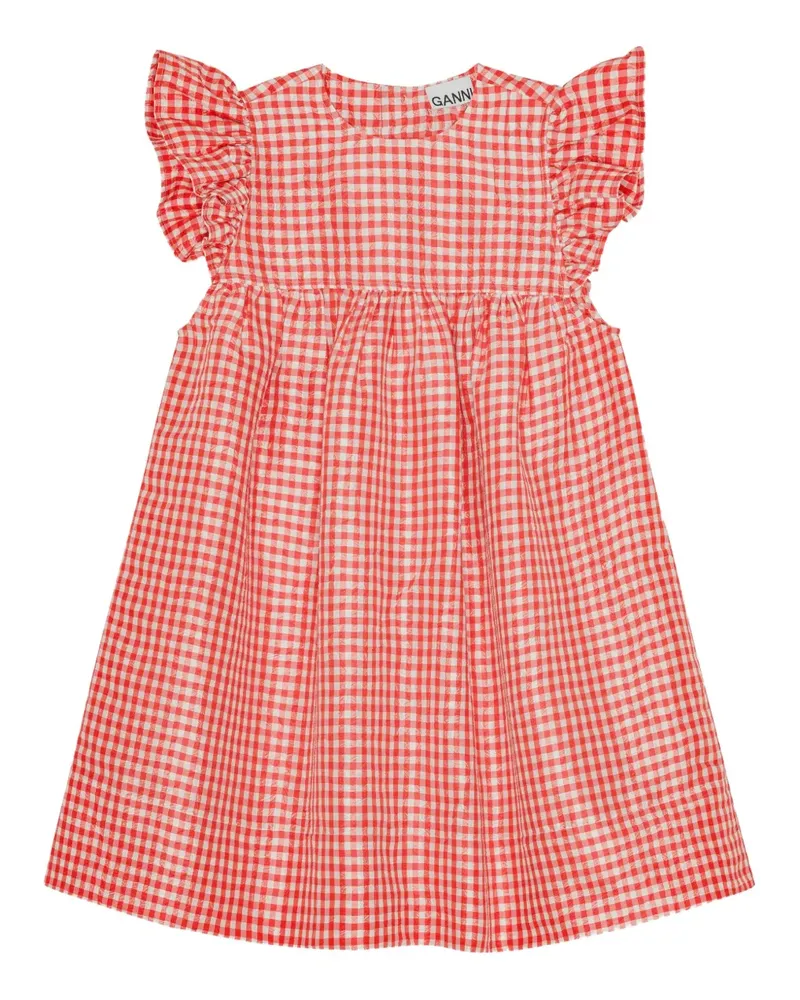 Ganni Kleid mit Vichy-Karo - Rot Rot