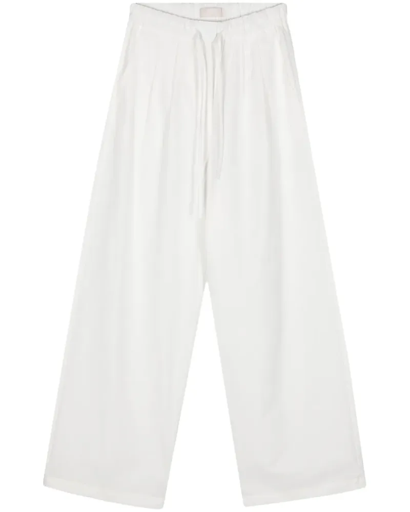 AMOMENTO Bundfaltenhose mit geradem Bein - Weiß Weiß