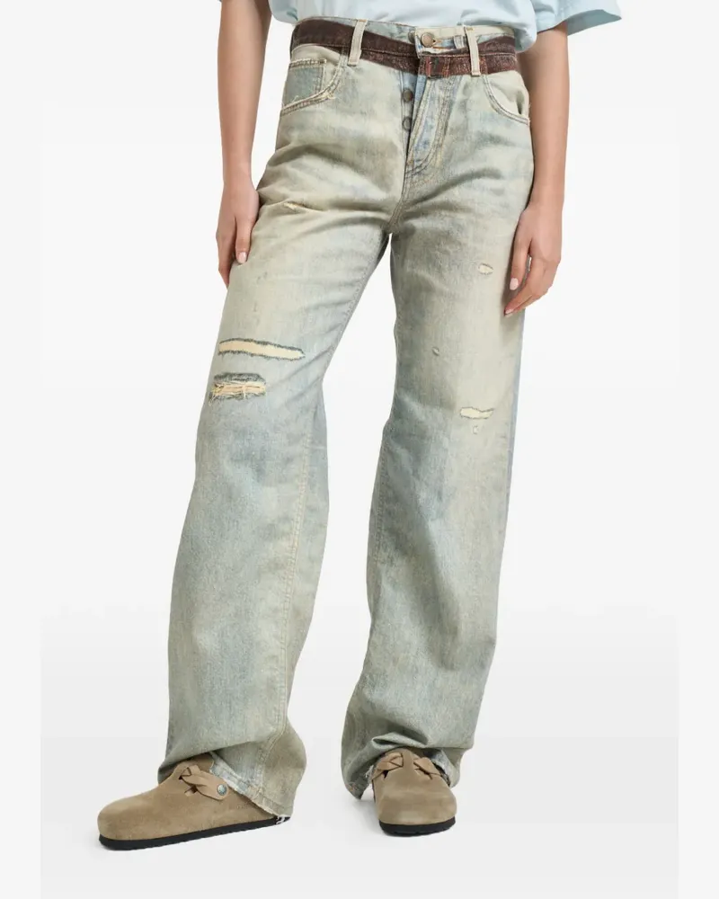 Haikure Jeans in Distressed-Optik - Blau Blau