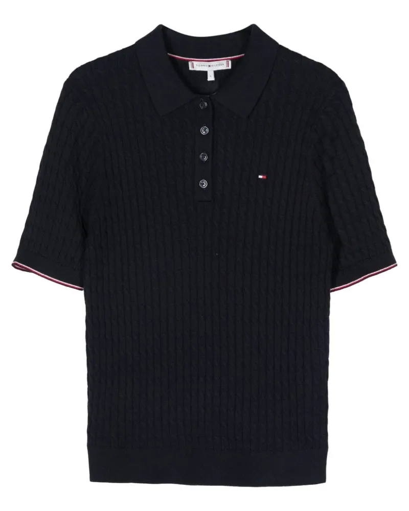 Tommy Hilfiger Strickoberteil mit Logo-Stickerei - Blau Blau