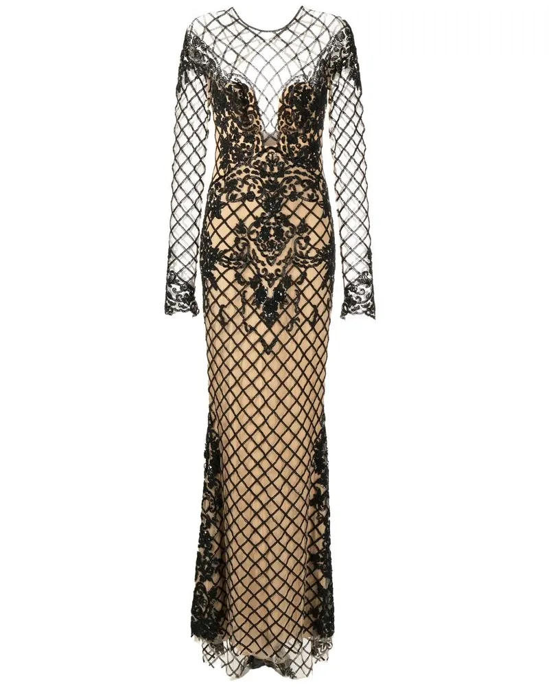 Zuhair Murad Kleid mit Perlen - Nude Nude