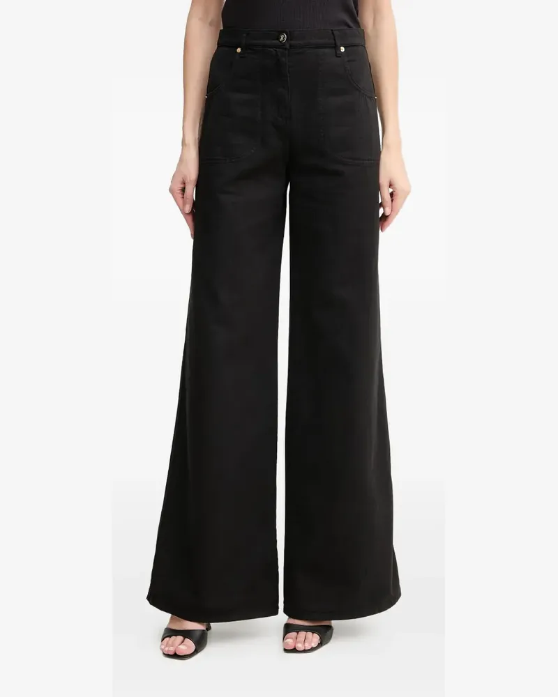 Luisa Spagnoli Jeans mit Logo-Applikation - Schwarz Schwarz