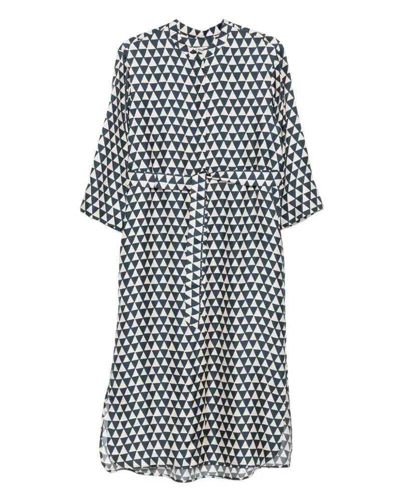 Max Mara Gürtel-Kleid mit Triangel-Print - Nude Nude