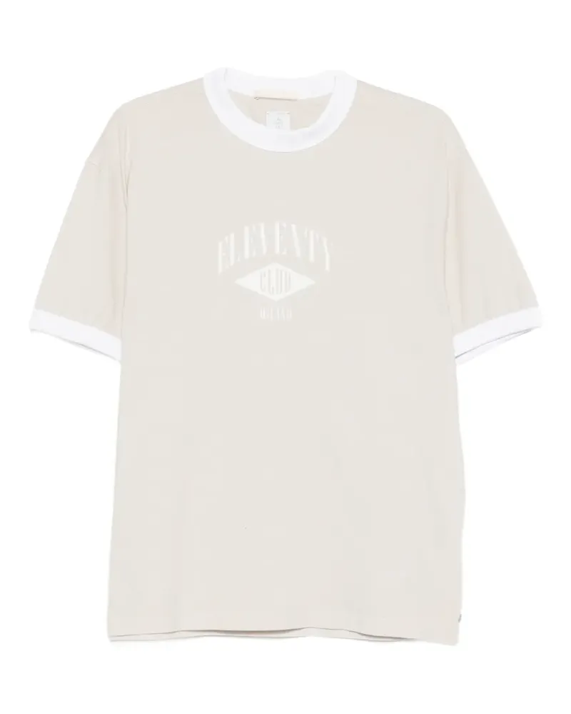 Eleventy T-Shirt mit Logo - Nude Nude