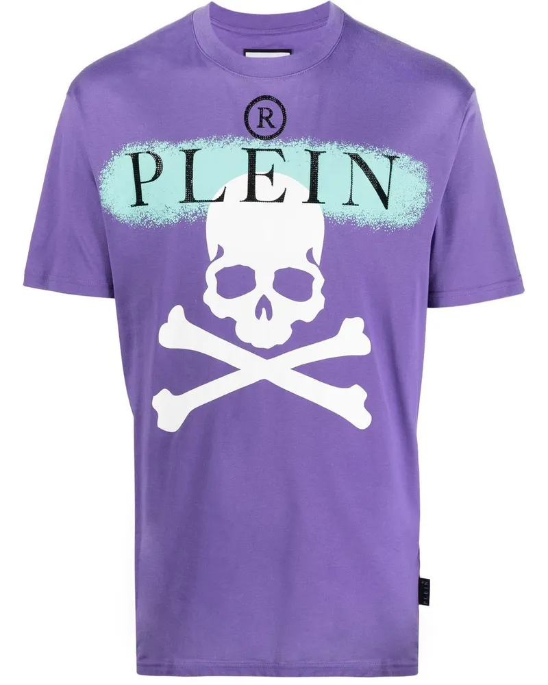 Philipp Plein Klassisches T-Shirt Violett