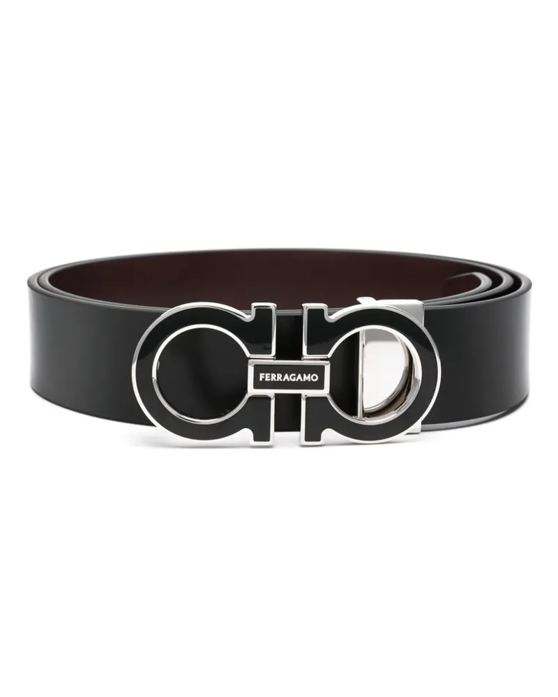 Ferragamo Ledergürtel mit Logo-Schnalle - Schwarz Schwarz