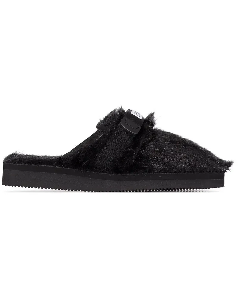 SUICOKE Slipper mit Faux-Fur-Futter - Schwarz Schwarz