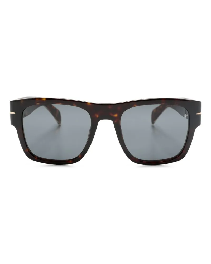 EYEWEAR by DAVID BECKHAM Eckige Sonnenbrille in Schildpattoptik Braun