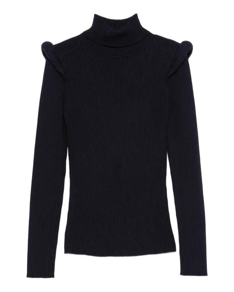 Elisabetta Franchi Gerippter Pullover mit gepolsterten Schultern - Blau Blau