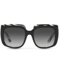 Dolce & Gabbana Sonnenbrille mit Zebra-Print Schwarz