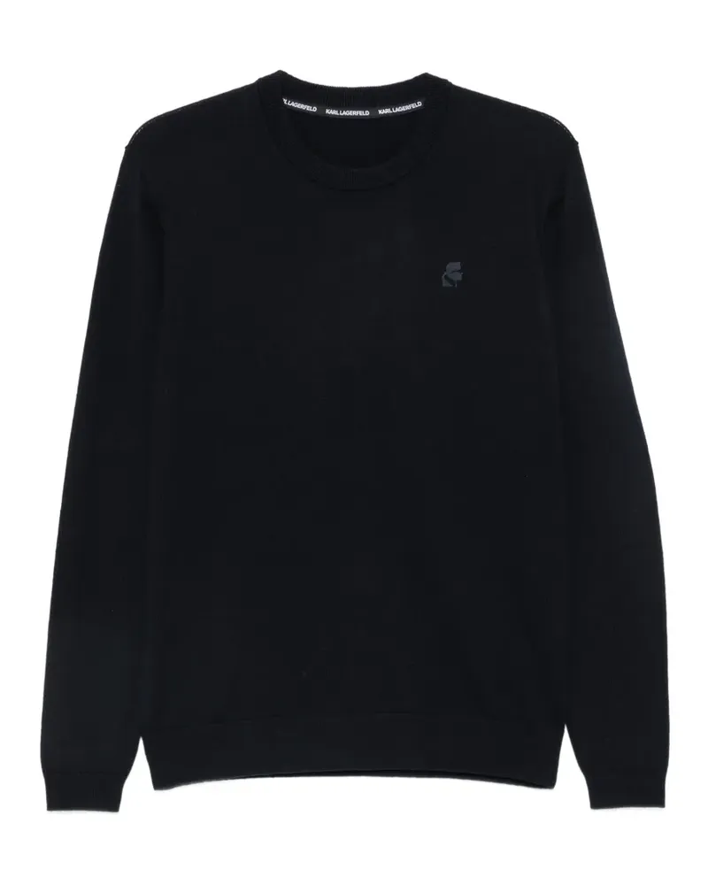 Karl Lagerfeld logo-patch crew-neck sweater - Blau Blau