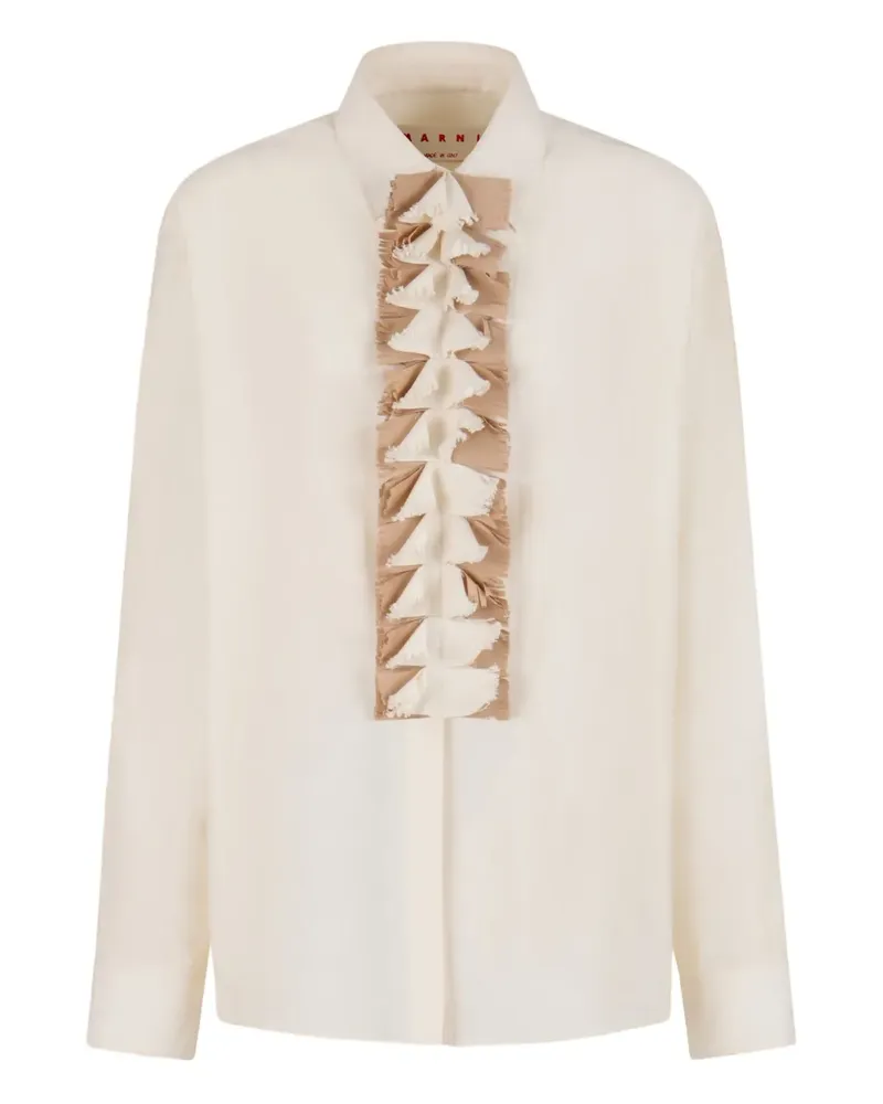 Marni Bluse mit Rüschen - 00W03 STONEWHITE 00w03