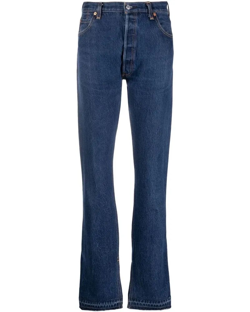 RE/DONE Schmale High-Rise-Jeans - Blau Blau