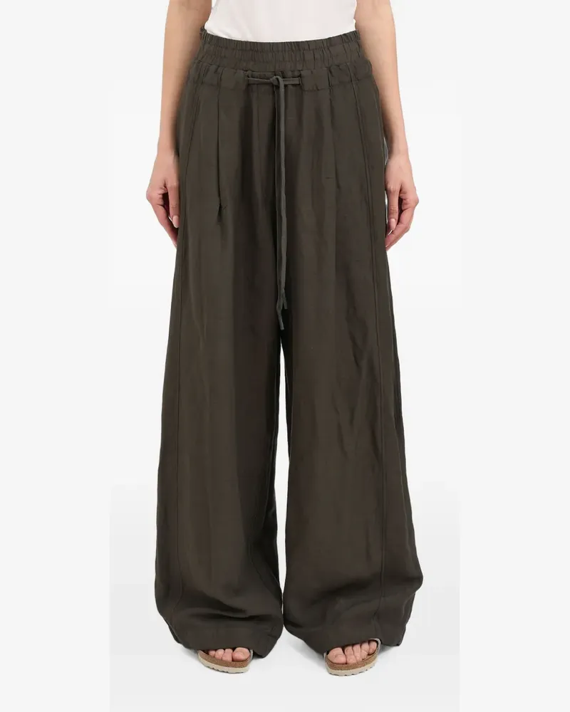 Andrea Ya'aqov wide-leg drawstring trousers - Braun Braun
