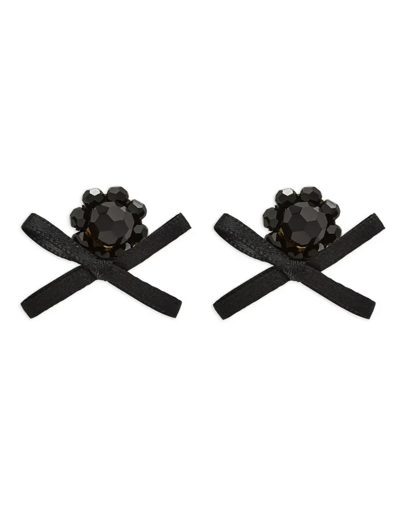 Simone Rocha bow crystal-embellished earrings - Schwarz Schwarz