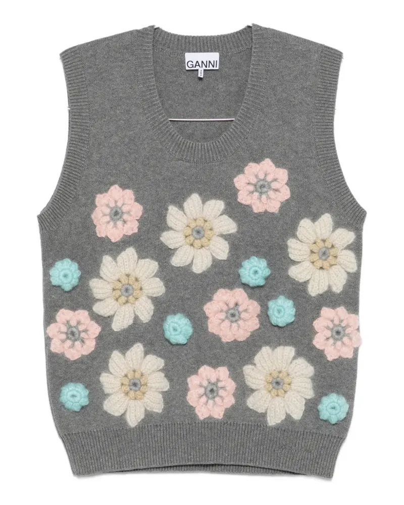 Ganni floral vest - Grau Grau