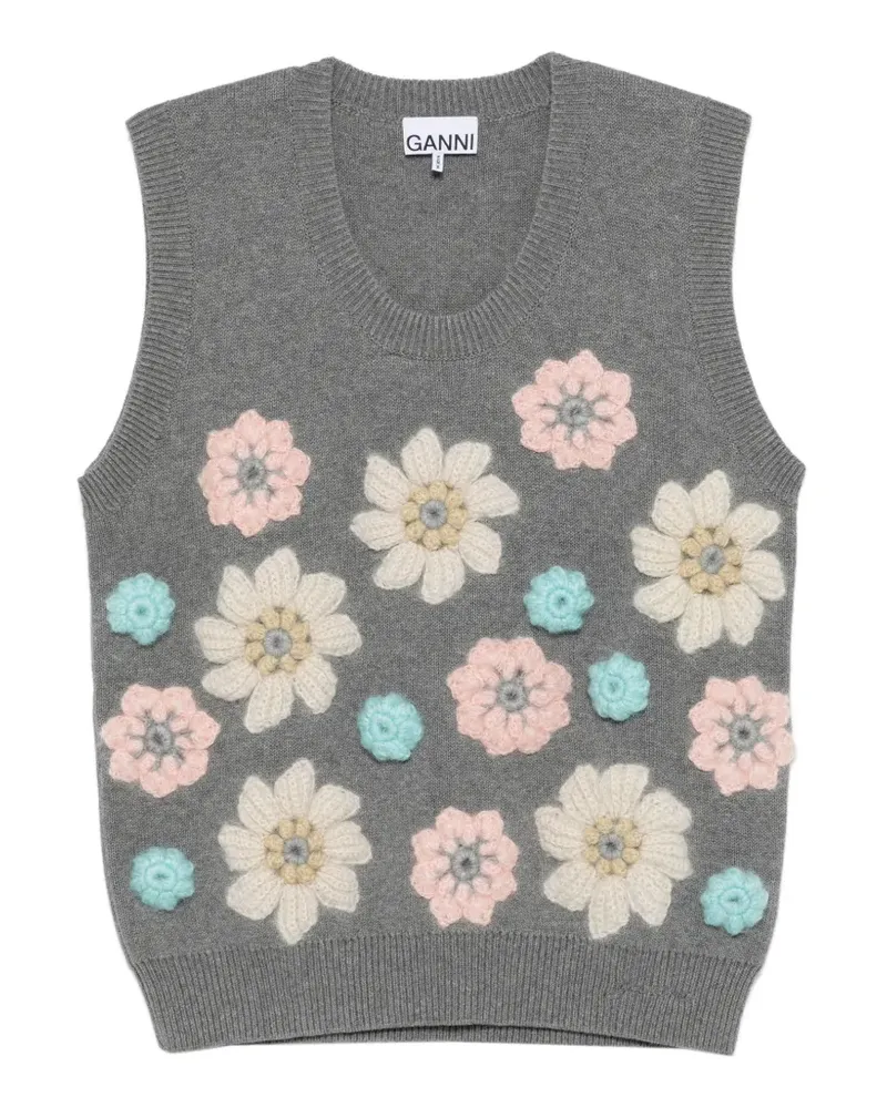 Ganni floral vest - Grau Grau