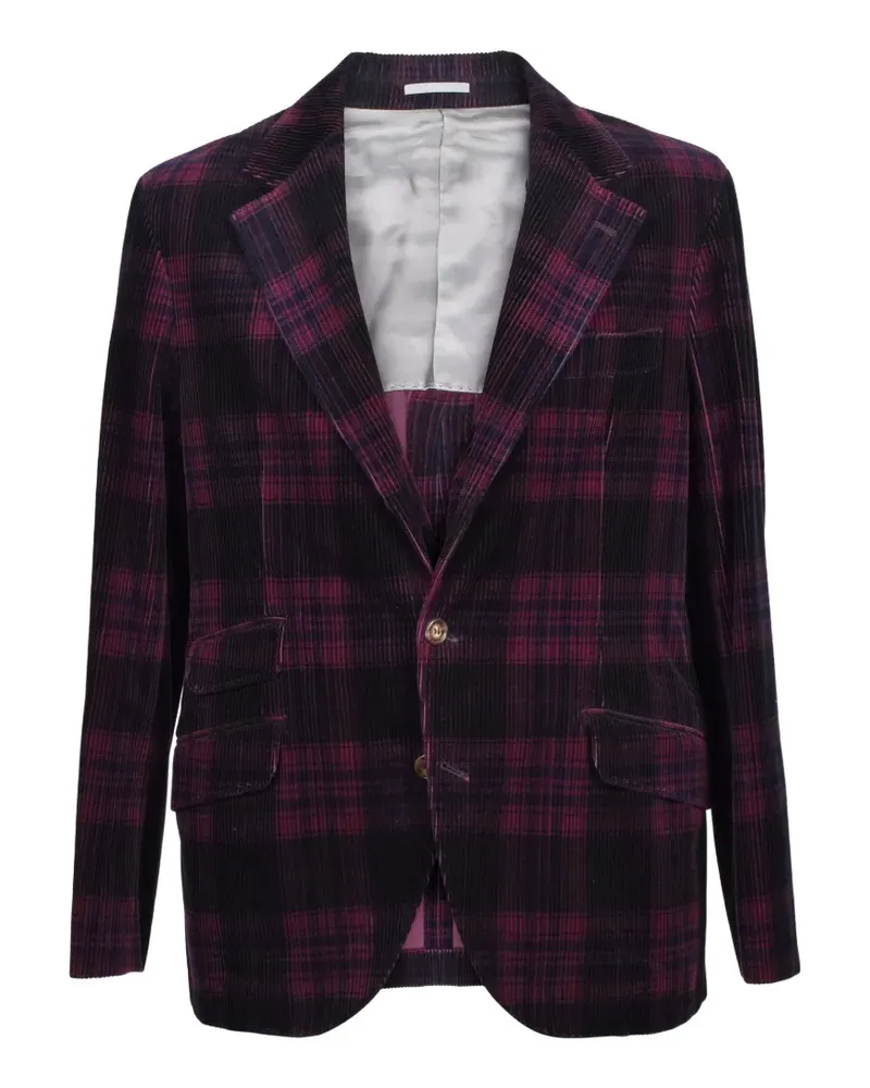 Brunello Cucinelli plaid corduroy blazer - Violett Violett