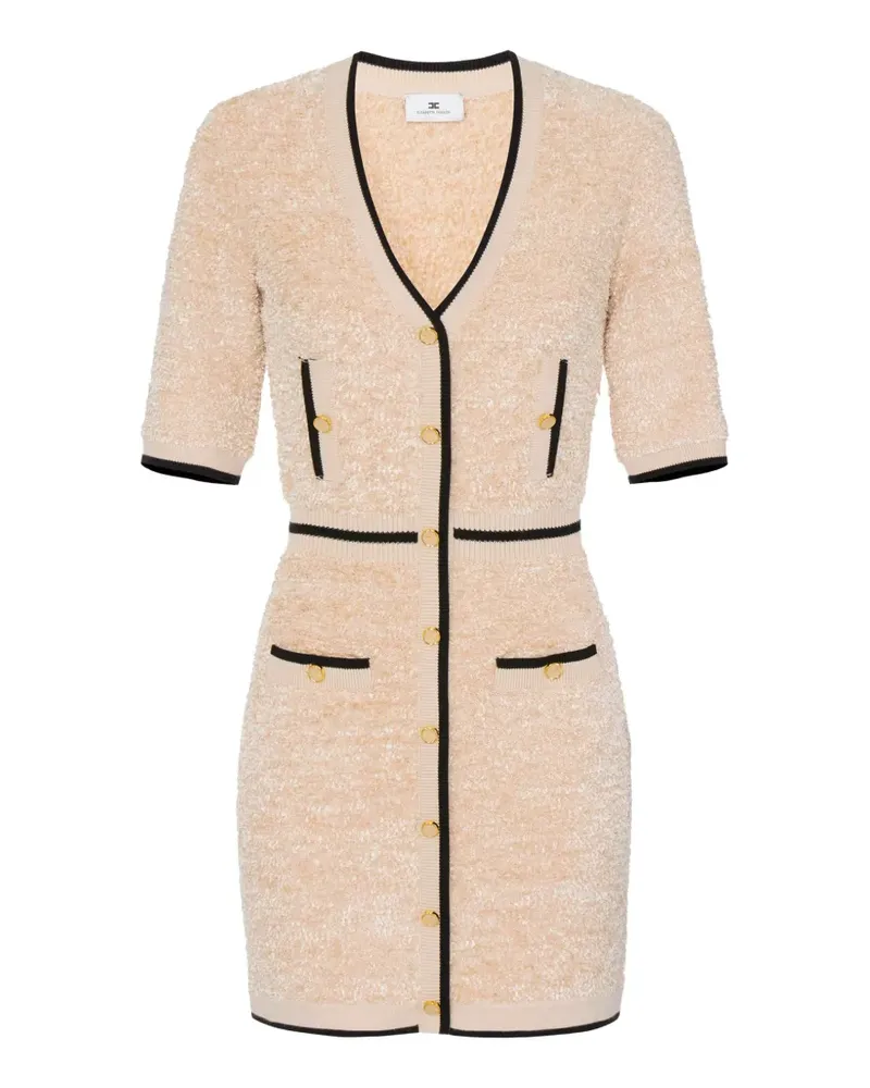 Elisabetta Franchi Minikleid mit Zierknöpfen - Nude Nude