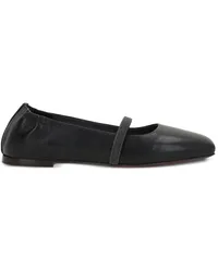 Brunello Cucinelli Ballerinas mit eckiger Kappe Schwarz