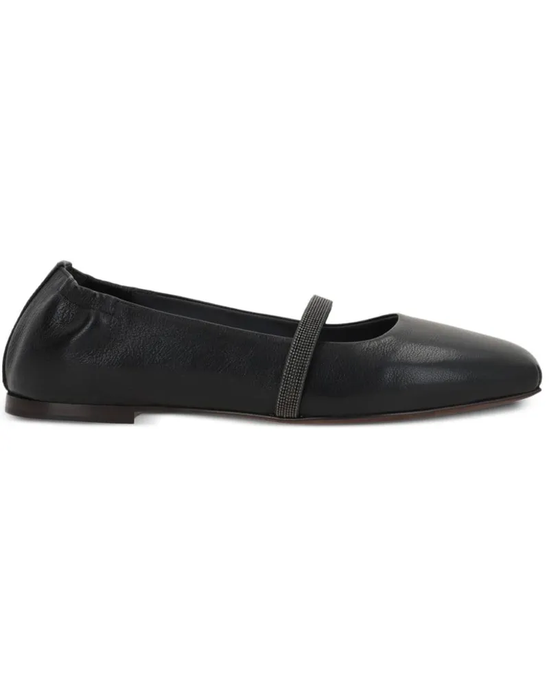 Brunello Cucinelli Ballerinas mit eckiger Kappe - Schwarz Schwarz