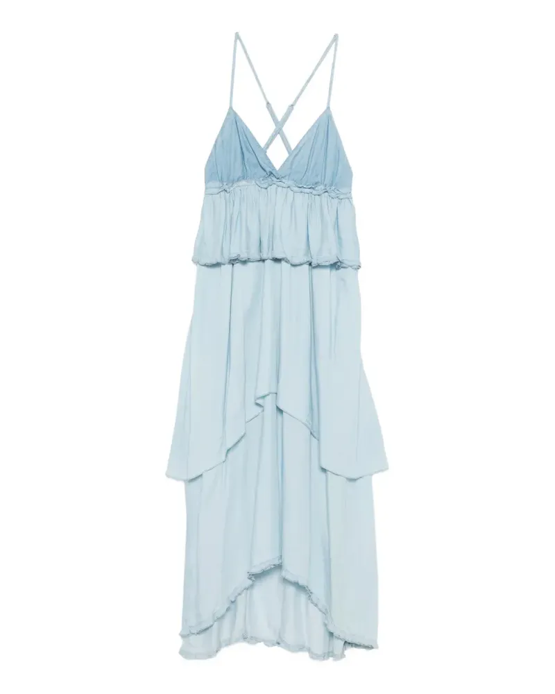 Pinko Agatha ruffled tiered midi dress - Blau Blau