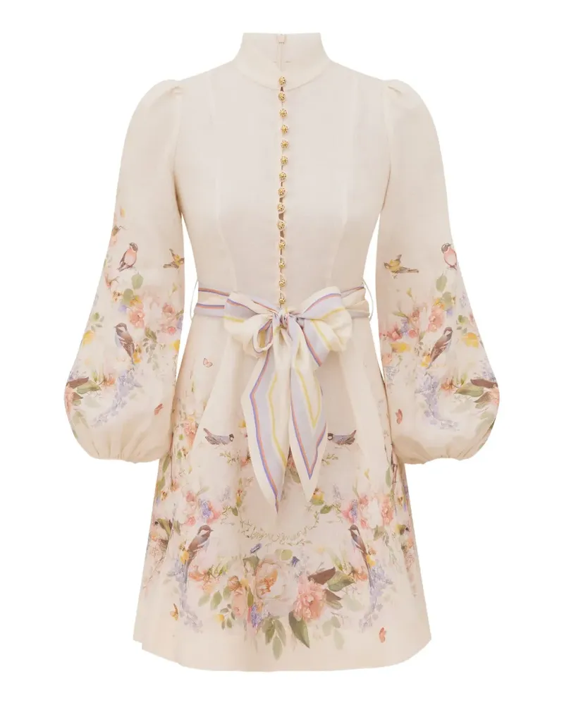 Zimmermann Valiant Minikleid mit Blumenprint - Nude Nude