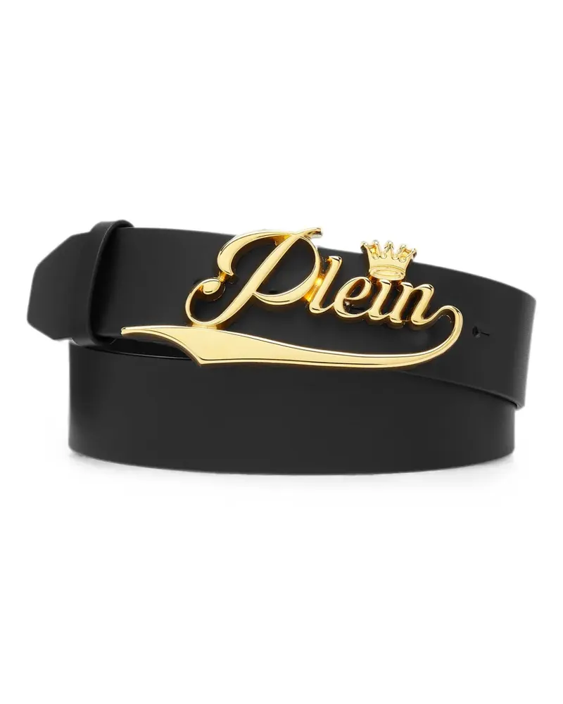 Philipp Plein leather belt King Plein - Schwarz Schwarz