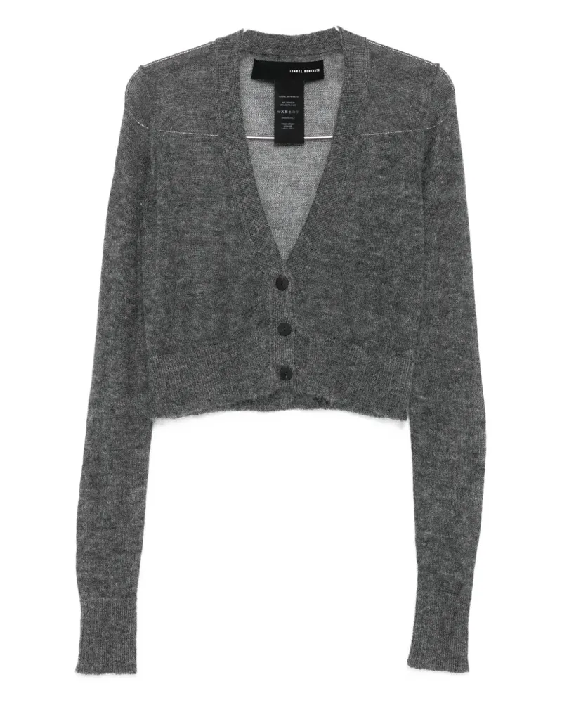 Isabel Benenato Cropped-Cardigan mit V-Ausschnitt - Grau Grau