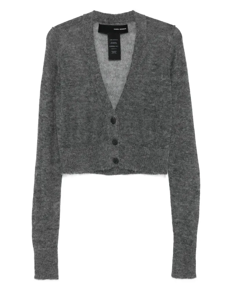 Isabel Benenato Cropped-Cardigan mit V-Ausschnitt - Grau Grau