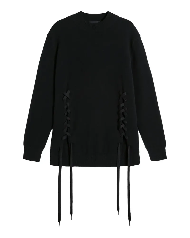 Simone Rocha Merinopullover mit Schnürung - Schwarz Schwarz