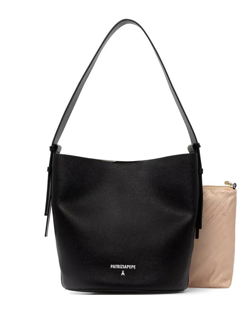 Patrizia Pepe grainy leather tote bag - Schwarz Schwarz
