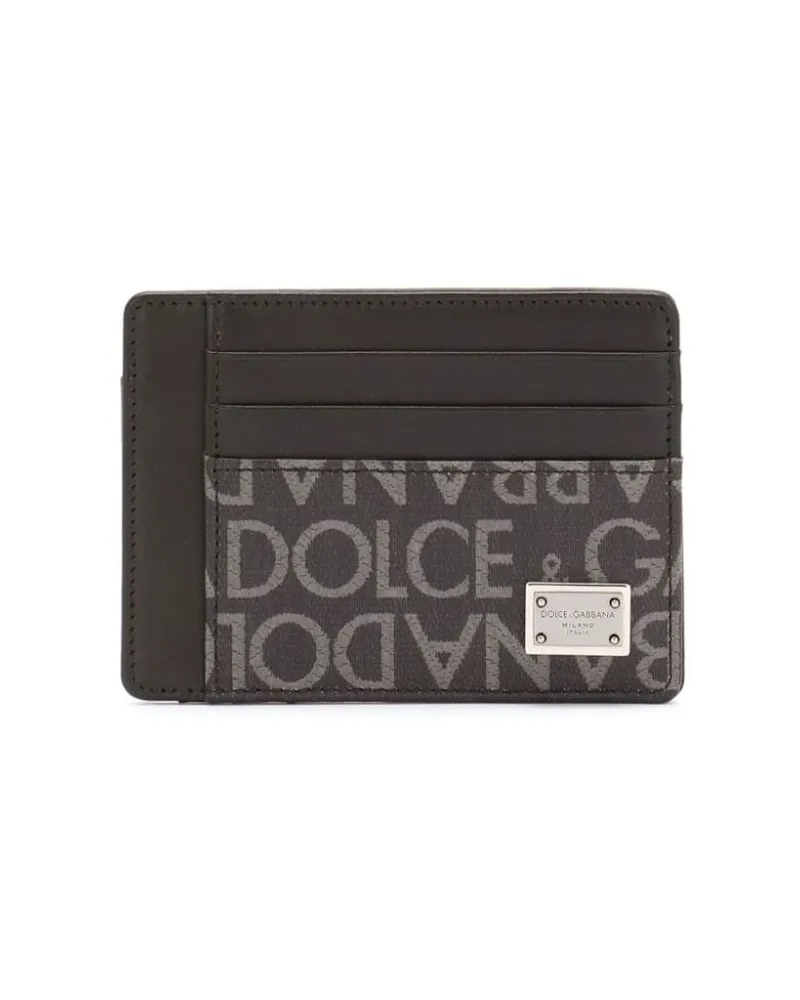 Dolce & Gabbana Beschichtetes Kartenetui aus Jacquard - Schwarz Schwarz