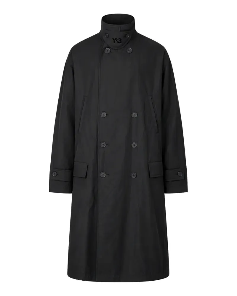 Y-3 Doppelreihiger Mantel - Schwarz Schwarz