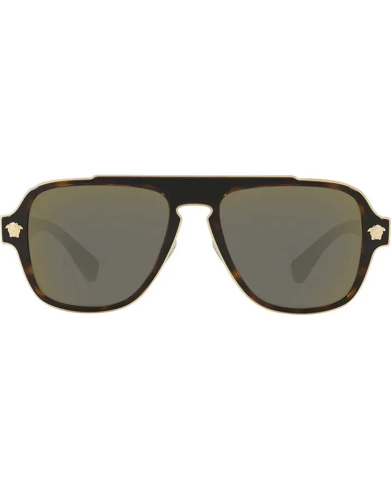 Versace Sonnenbrille mit eckigen Gläsern - Braun Braun