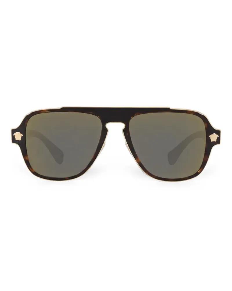 Versace Sonnenbrille mit eckigen Gläsern - Braun Braun