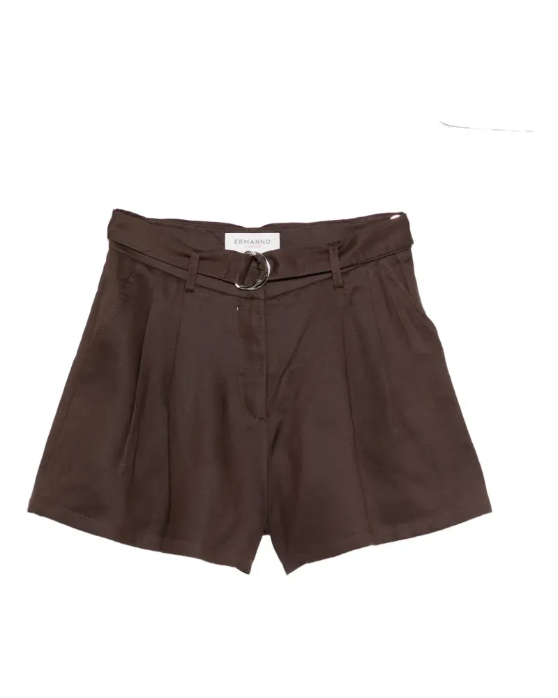 Ermanno Scervino belted pleated shorts - Braun Braun